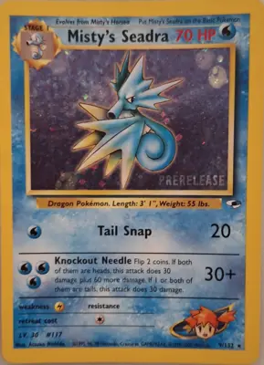 Prerelease Misty's Seadra card example