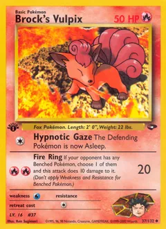 A picture of the Brock's Vulpix Pokemon card from Gym Challenge