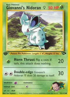 A picture of the Giovanni's Nidoran ♀ Pokemon card from Gym Challenge