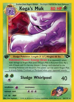 A picture of the Koga's Muk Pokemon card from Gym Challenge