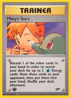 A picture of the Misty's Tears Pokemon card from Gym Challenge