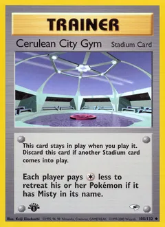 A picture of the Cerulean City Gym Pokemon card from Gym Heroes