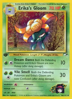 A picture of the Erika's Gloom Pokemon card from Gym Heroes