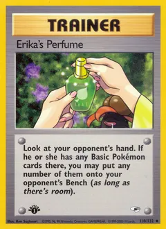 A picture of the Erika's Perfume Pokemon card from Gym Heroes