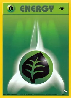 A picture of the Grass Energy Pokemon card from Gym Heroes