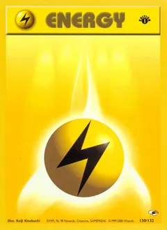 A picture of the Lightning Energy Pokemon card from Gym Heroes