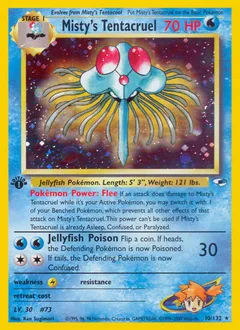 A picture of the Misty's Tentacruel Pokemon card from Gym Heroes