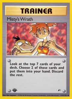 A picture of the Misty's Wrath Pokemon card from Gym Heroes