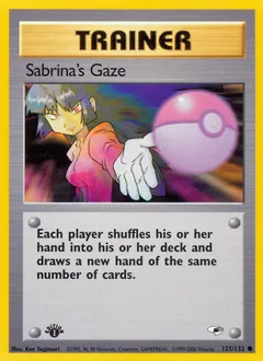 A picture of the Sabrina's Gaze Pokemon card from Gym Heroes