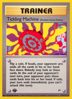 A picture of the Tickling Machine Pokemon card from Gym Heroes