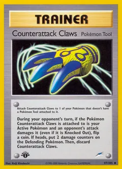 A picture of the Counterattack Claws Pokemon card from Neo Destiny