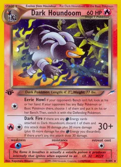 A picture of the Dark Houndoom Pokemon card from Neo Destiny