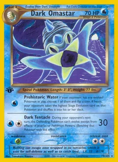 A picture of the Dark Omastar Pokemon card from Neo Destiny