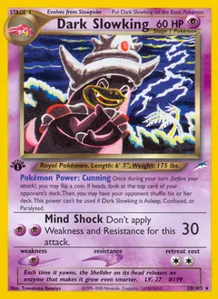 A picture of the Dark Slowking Pokemon card from Neo Destiny