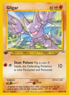 A picture of the Gligar Pokemon card from Neo Destiny