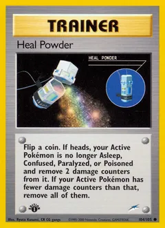 A picture of the Heal Powder Pokemon card from Neo Destiny