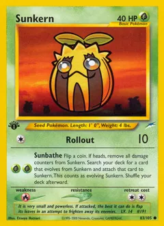 A picture of the Sunkern Pokemon card from Neo Destiny