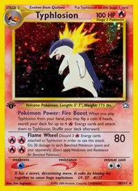 A picture of the Typhlosion Pokemon card from Neo Genesis