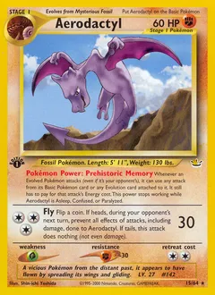 A picture of the Aerodactyl Pokemon card from Neo Revelation