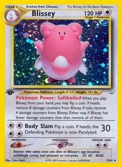 A picture of the Blissey Pokemon card from Neo Revelation