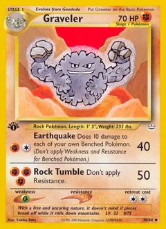 A picture of the Graveler Pokemon card from Neo Revelation