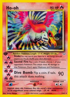 A picture of the Ho-oh Pokemon card from Neo Revelation