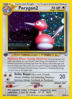 A picture of the Porygon2 Pokemon card from Neo Revelation