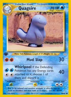 A picture of the Quagsire Pokemon card from Neo Revelation