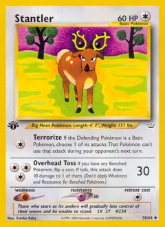 A picture of the Stantler Pokemon card from Neo Revelation