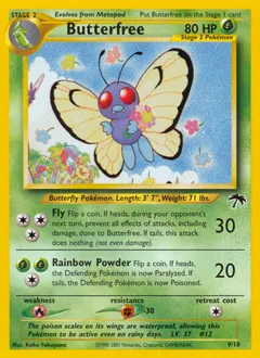 A picture of the Butterfree Pokemon card from Southern Islands