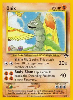 A picture of the Onix Pokemon card from Southern Islands