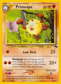 A picture of the Primeape Pokemon card from Southern Islands