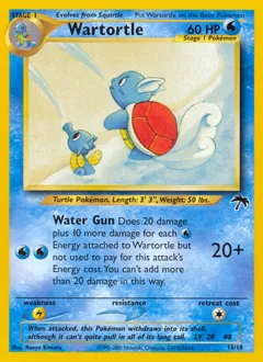 A picture of the Wartortle Pokemon card from Southern Islands